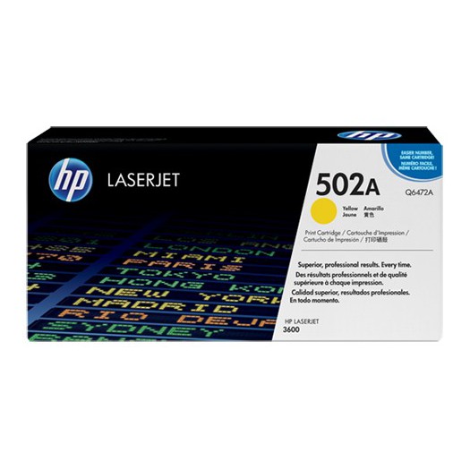 کارتریج لیزری اورجینال  زرد  502A-Q6472A اچ پی HP 502A Yellow Original LaserJet Toner Cartridge-Q6472A