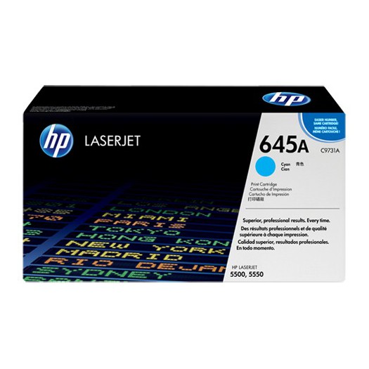 کارتریج لیزری اورجینال آبی 645A-C9731A اچ پی HP 645A Cyan Original LaserJet Toner Cartridge-C9731A