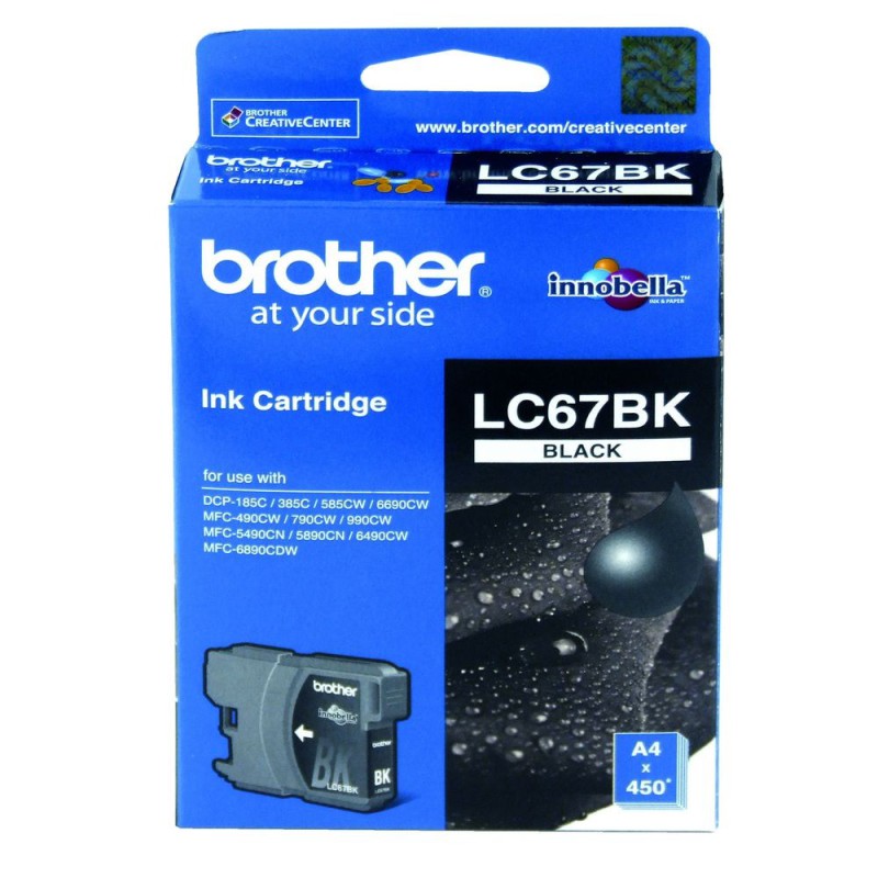 کارتریج جوهر افشان اورجینال مشکی 67BK برادر Brother LC-67BK Black Original Ink Cartridge کارتریج جوهر افشان اورجینال مشکی 67BK برادر Brother LC-67BK Black Original Ink Cartridge